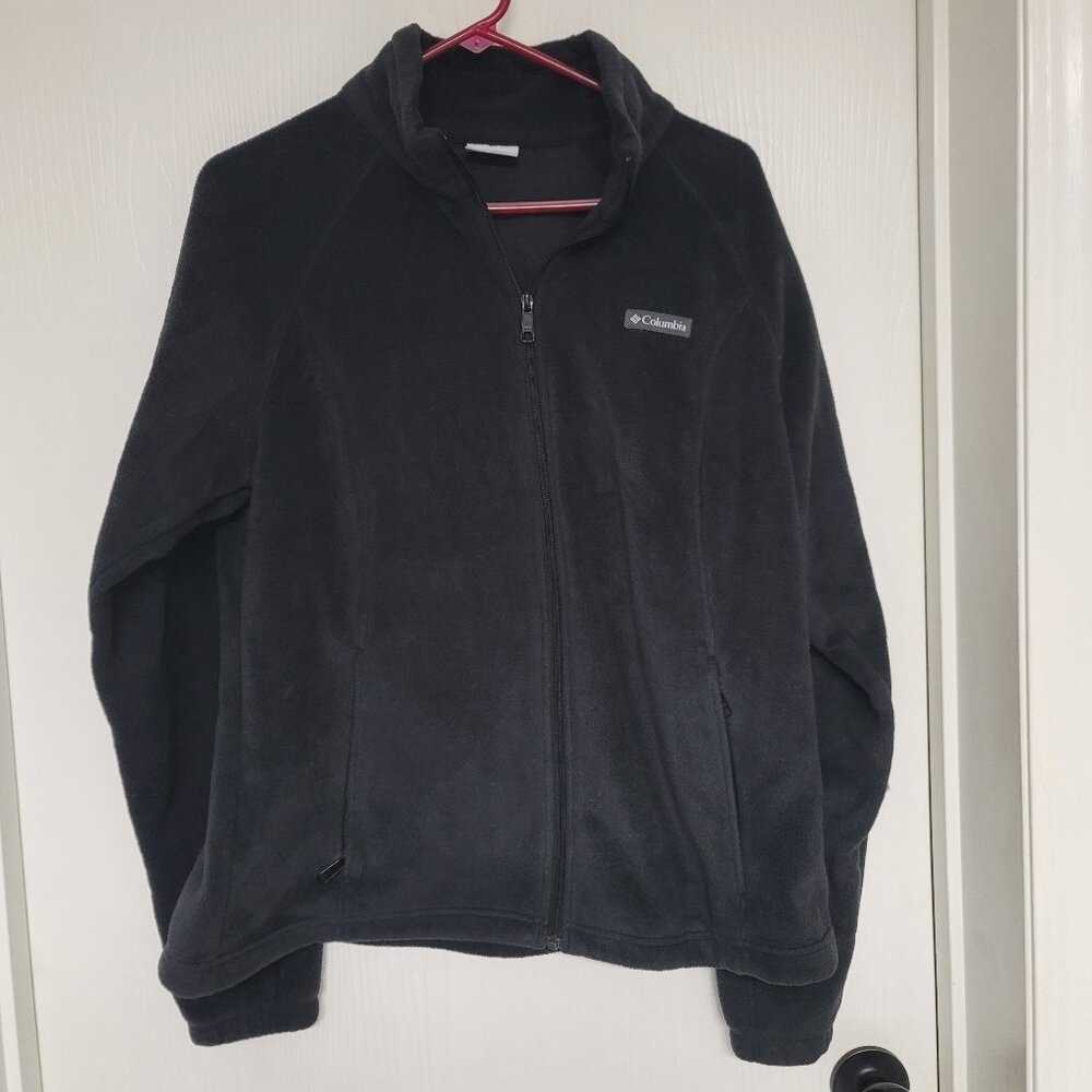 Womens black very soft fleece full zip Columbia sweatshirt - size XL